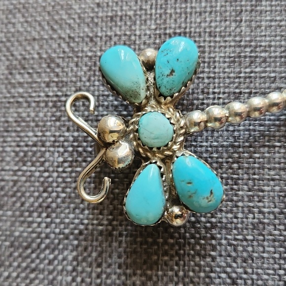 Beautiful NWOT Native American Navajo Turquoise & Sterling Dragonfly Pendant/Pin - Picture 9 of 10